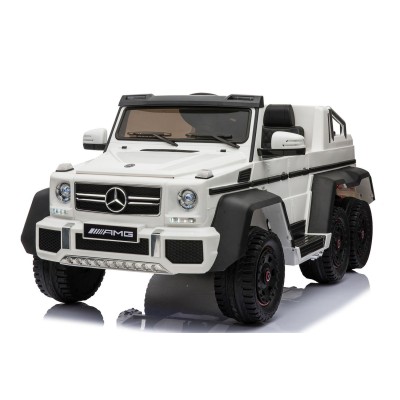 MEGA POJAZD- ORYGINALNY MERCEDES G63, NAPĘD 6X6, MIĘKKIE KOŁA, MIĘKKIE SIEDZENIE, SIEDZENIE DLA RODZICA, 12v14AH/SX-1888
