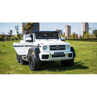 MEGA POJAZD- ORYGINALNY MERCEDES G63, NAPĘD 6X6, MIĘKKIE KOŁA, MIĘKKIE SIEDZENIE, SIEDZENIE DLA RODZICA, 12v14AH/SX-1888