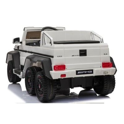 MEGA POJAZD- ORYGINALNY MERCEDES G63, NAPĘD 6X6, MIĘKKIE KOŁA, MIĘKKIE SIEDZENIE, SIEDZENIE DLA RODZICA, 12v14AH/SX-1888