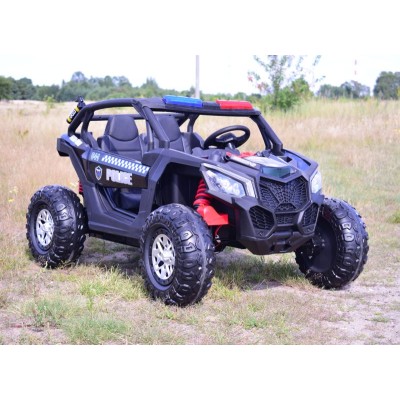 MEGA BUGGY UTV POLICJA TURBO R FOX DLA 2 DZIECI 4X200 W, 24V, SUPER MOC, WSPOMAGANIE/XB2118