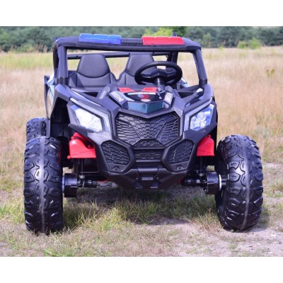 MEGA BUGGY UTV POLICJA TURBO R FOX DLA 2 DZIECI 4X200 W, 24V, SUPER MOC, WSPOMAGANIE/XB2118