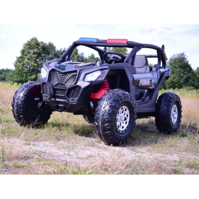 MEGA BUGGY UTV POLICJA TURBO R FOX DLA 2 DZIECI 4X200 W, 24V, SUPER MOC, WSPOMAGANIE/XB2118