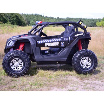 MEGA BUGGY UTV POLICJA TURBO R FOX DLA 2 DZIECI 4X200 W, 24V, SUPER MOC, WSPOMAGANIE/XB2118