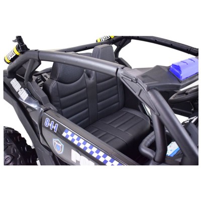 MEGA BUGGY UTV POLICJA TURBO R FOX DLA 2 DZIECI 4X200 W, 24V, SUPER MOC, WSPOMAGANIE/XB2118
