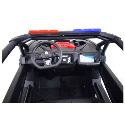 MEGA BUGGY UTV POLICJA TURBO R FOX DLA 2 DZIECI 4X200 W, 24V, SUPER MOC, WSPOMAGANIE/XB2118
