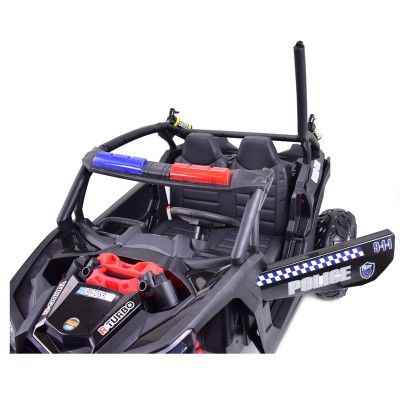 MEGA BUGGY UTV POLICJA TURBO R FOX DLA 2 DZIECI 4X200 W, 24V, SUPER MOC, WSPOMAGANIE/XB2118