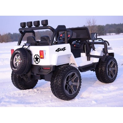 MEGA JEEP 4X4 Z REDUKTOREM NAPĘDU EXCLUSIVE 24 V, 480 WAT, WOLNY START,MIĘKKIE KOŁA /WXE1688-24V