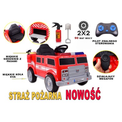 STRAŻ POŻARNA NA AKUMULATOR  Z GAŚNICĄ I KOGUTAMI/P17