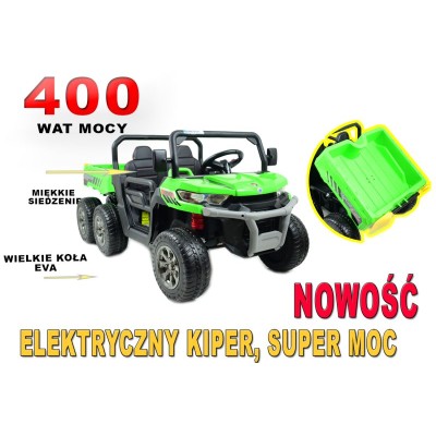 BUGGY 6 KOŁOWY DLA 2 DZIECI, ELEKTRYCZNA WYWROTKA, MIĘKKIE KOŁA, MIĘKKIE SIEDZENIE, 400 WAT/XMX623B