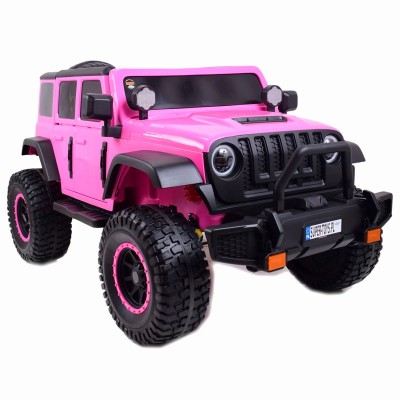 OLBRZYMI JEEP  NA AKUMULATOR SPEED, SUPER RÓŻ, MIĘKKIE KOŁA, SIEDZENIE, APLIKACJA/DLS-X15A