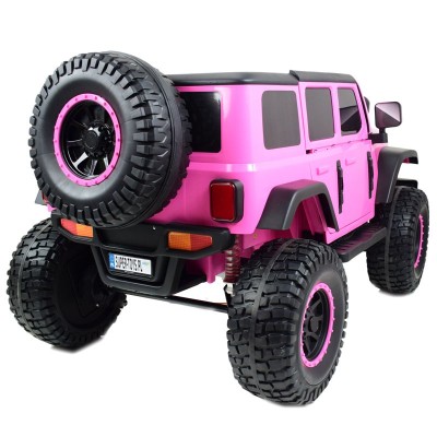 OLBRZYMI JEEP  NA AKUMULATOR SPEED, SUPER RÓŻ, MIĘKKIE KOŁA, SIEDZENIE, APLIKACJA/DLS-X15A