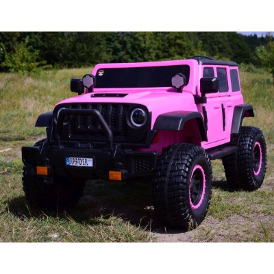 OLBRZYMI JEEP  NA AKUMULATOR SPEED, SUPER RÓŻ, MIĘKKIE KOŁA, SIEDZENIE, APLIKACJA/DLS-X15A