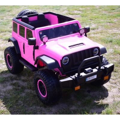 OLBRZYMI JEEP  NA AKUMULATOR SPEED, SUPER RÓŻ, MIĘKKIE KOŁA, SIEDZENIE, APLIKACJA/DLS-X15A