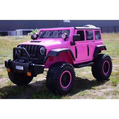 OLBRZYMI JEEP  NA AKUMULATOR SPEED, SUPER RÓŻ, MIĘKKIE KOŁA, SIEDZENIE, APLIKACJA/DLS-X15A