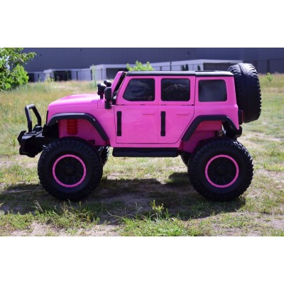 OLBRZYMI JEEP  NA AKUMULATOR SPEED, SUPER RÓŻ, MIĘKKIE KOŁA, SIEDZENIE, APLIKACJA/DLS-X15A
