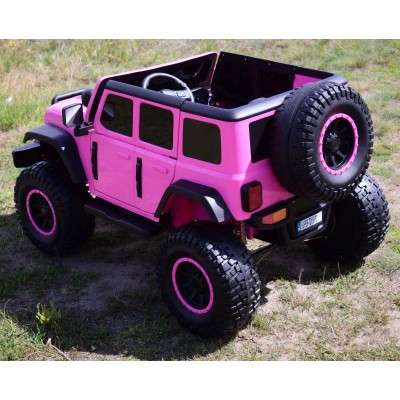 OLBRZYMI JEEP  NA AKUMULATOR SPEED, SUPER RÓŻ, MIĘKKIE KOŁA, SIEDZENIE, APLIKACJA/DLS-X15A