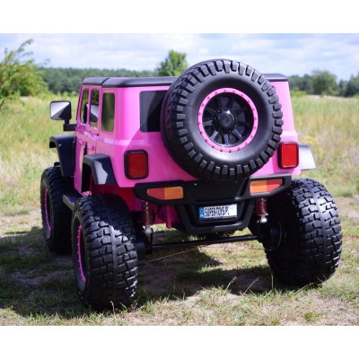 OLBRZYMI JEEP  NA AKUMULATOR SPEED, SUPER RÓŻ, MIĘKKIE KOŁA, SIEDZENIE, APLIKACJA/DLS-X15A