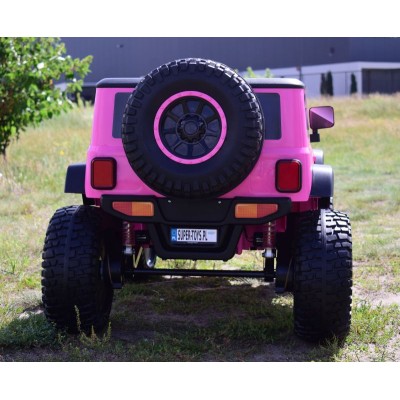 OLBRZYMI JEEP  NA AKUMULATOR SPEED, SUPER RÓŻ, MIĘKKIE KOŁA, SIEDZENIE, APLIKACJA/DLS-X15A
