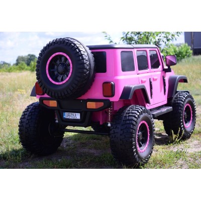 OLBRZYMI JEEP  NA AKUMULATOR SPEED, SUPER RÓŻ, MIĘKKIE KOŁA, SIEDZENIE, APLIKACJA/DLS-X15A