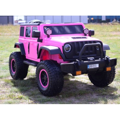 OLBRZYMI JEEP  NA AKUMULATOR SPEED, SUPER RÓŻ, MIĘKKIE KOŁA, SIEDZENIE, APLIKACJA/DLS-X15A
