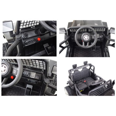 JEEP NA AKUMULATOR "JK OFF ROAD", MIĘKKIE KOŁA, MIĘKKIE SIEDZENIE/LL555