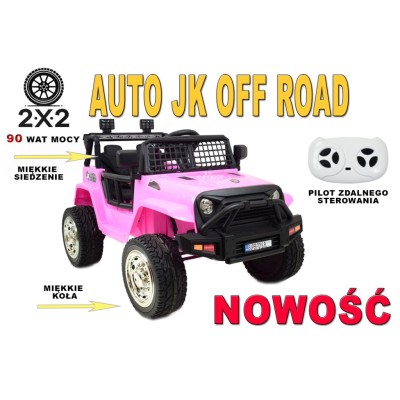 JEEP NA AKUMULATOR "JK OFF ROAD", MIĘKKIE KOŁA, MIĘKKIE SIEDZENIE/LL555