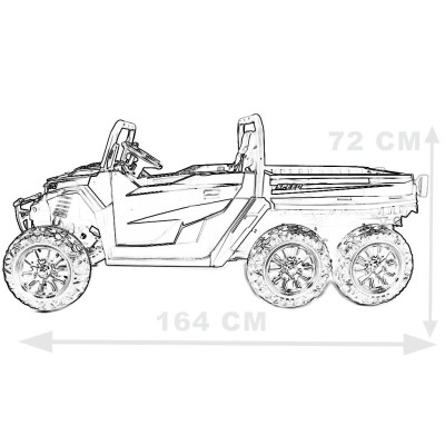 BUGGY 6 KOŁOWY DLA 2 DZIECI, ELEKTRYCZNA WYWROTKA, MIĘKKIE KOŁA, MIĘKKIE SIEDZENIE 800 WAT/XB1038