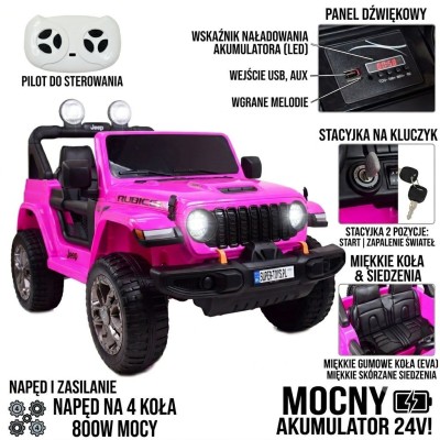 JEEP WRANGLER RUBICON 24V.800 Watt, 4x4