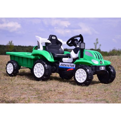 TRAKTOR NA AKUMULATOR Z PRZYCZEPĄ, MIĘKKIE SIEDZENIE,/698-RC