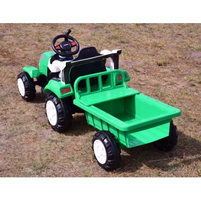 TRAKTOR NA AKUMULATOR Z PRZYCZEPĄ, MIĘKKIE SIEDZENIE,/698-RC
