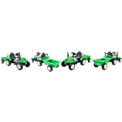 TRAKTOR NA AKUMULATOR Z PRZYCZEPĄ, MIĘKKIE SIEDZENIE,/698-RC