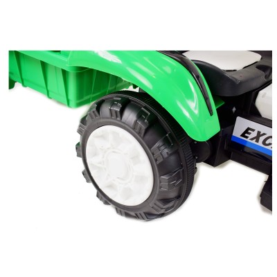 TRAKTOR NA AKUMULATOR Z PRZYCZEPĄ, MIĘKKIE SIEDZENIE,/698-RC