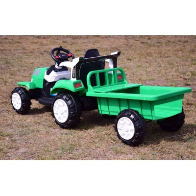 TRAKTOR NA AKUMULATOR Z PRZYCZEPĄ, MIĘKKIE SIEDZENIE,/698-RC