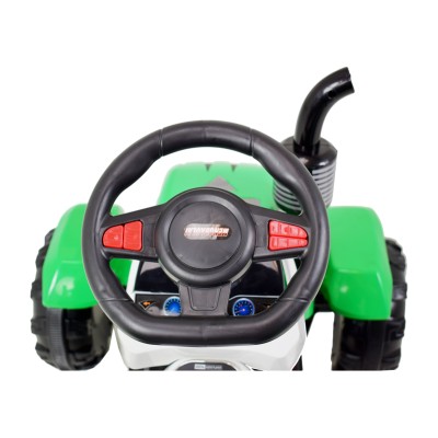 TRAKTOR NA AKUMULATOR Z PRZYCZEPĄ, MIĘKKIE SIEDZENIE,/698-RC
