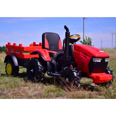 MEGA TRAKTOR Z PRZYCZEPĄ, KOŁA POMPOWANE, MIĘKKIE SIEDZENIE, PILOT,NOWOCZESNY PANEL, FUNKCJA BUJANIA/TT990D