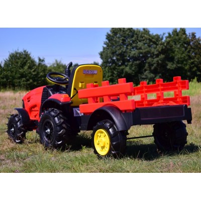 MEGA TRAKTOR Z PRZYCZEPĄ, KOŁA POMPOWANE, MIĘKKIE SIEDZENIE, PILOT,NOWOCZESNY PANEL, FUNKCJA BUJANIA/TT990D