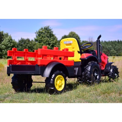 MEGA TRAKTOR Z PRZYCZEPĄ, KOŁA POMPOWANE, MIĘKKIE SIEDZENIE, PILOT,NOWOCZESNY PANEL, FUNKCJA BUJANIA/TT990D