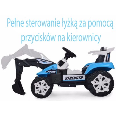 TRAKTOR NA AKUMULATOR Z RUCHOMYM RAMIENIEM - KOPARKĄ, MIĘKKIE SIEDZENIE/HSD6105B