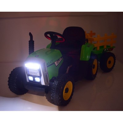 SUPER TRAKTOR BLOW - NA AKUMULATOR Z PRZYCZEPĄ, MIĘKKIE KOŁA, MIEKKIE SIEDZENIE, PILOT/XMX611