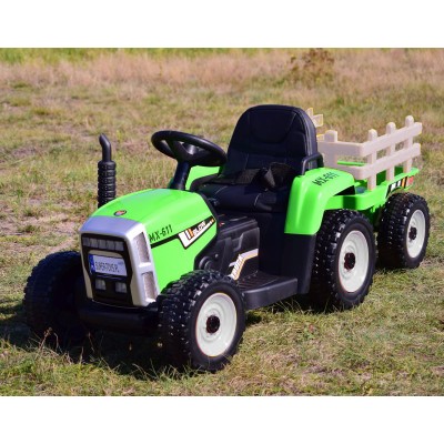 SUPER TRAKTOR BLOW - NA AKUMULATOR Z PRZYCZEPĄ, MIĘKKIE KOŁA, MIEKKIE SIEDZENIE, PILOT/XMX611