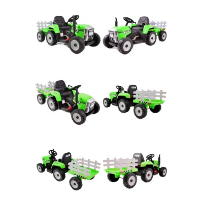 SUPER TRAKTOR BLOW - NA AKUMULATOR Z PRZYCZEPĄ, MIĘKKIE KOŁA, MIEKKIE SIEDZENIE, PILOT/XMX611