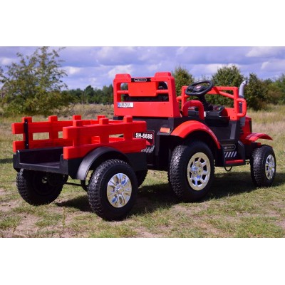 MEGA TRAKTOR LARGE Z PRZYCZEPĄ, POMPOWANE KOŁA, PILOT, FUNKCJA BUJANIA/SH6688