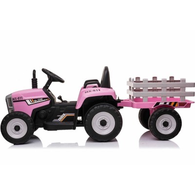 SUPER TRAKTOR BLOW - NA AKUMULATOR Z PRZYCZEPĄ, MIĘKKIE KOŁA, MIEKKIE SIEDZENIE, PILOT/XMX611