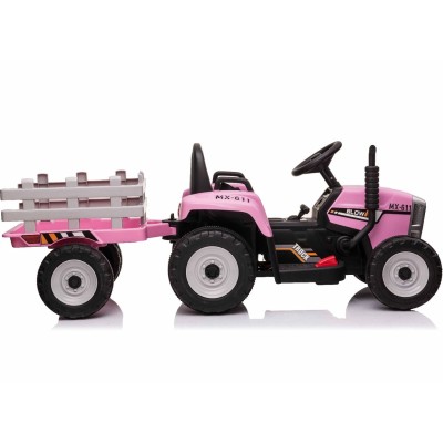 SUPER TRAKTOR BLOW - NA AKUMULATOR Z PRZYCZEPĄ, MIĘKKIE KOŁA, MIEKKIE SIEDZENIE, PILOT/XMX611