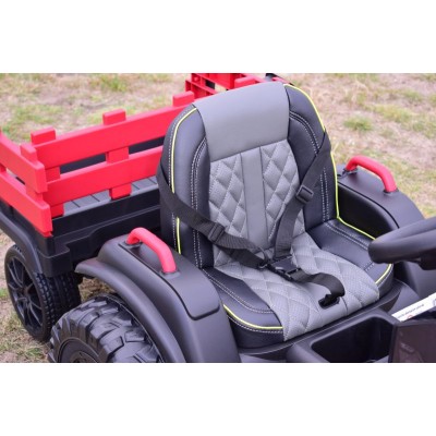 WIELKI TRAKTOR NA AKUMULATOR Z PRZYCZEPĄ, MIĘKKIE KOŁA, MIĘKKIE SIEDZENIE/BDM0925