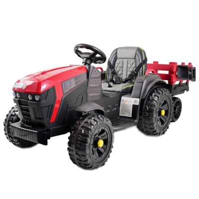 WIELKI TRAKTOR NA AKUMULATOR Z PRZYCZEPĄ, MIĘKKIE KOŁA, MIĘKKIE SIEDZENIE/BDM0925