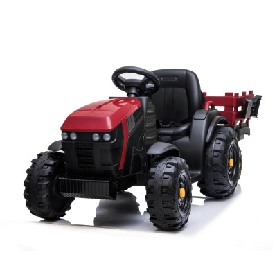 WIELKI TRAKTOR NA AKUMULATOR Z PRZYCZEPĄ, MIĘKKIE KOŁA, MIĘKKIE SIEDZENIE/BDM0925