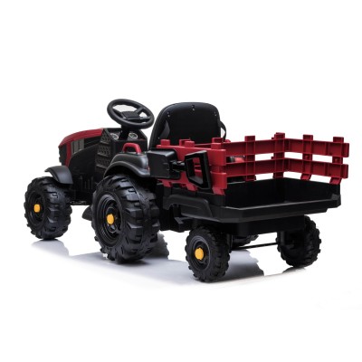WIELKI TRAKTOR NA AKUMULATOR Z PRZYCZEPĄ, MIĘKKIE KOŁA, MIĘKKIE SIEDZENIE/BDM0925