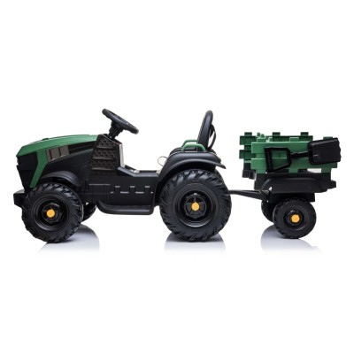 WIELKI TRAKTOR NA AKUMULATOR Z PRZYCZEPĄ, MIĘKKIE KOŁA, MIĘKKIE SIEDZENIE/BDM0925