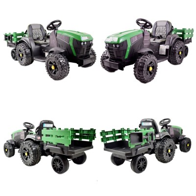 WIELKI TRAKTOR NA AKUMULATOR Z PRZYCZEPĄ, MIĘKKIE KOŁA, MIĘKKIE SIEDZENIE/BDM0925